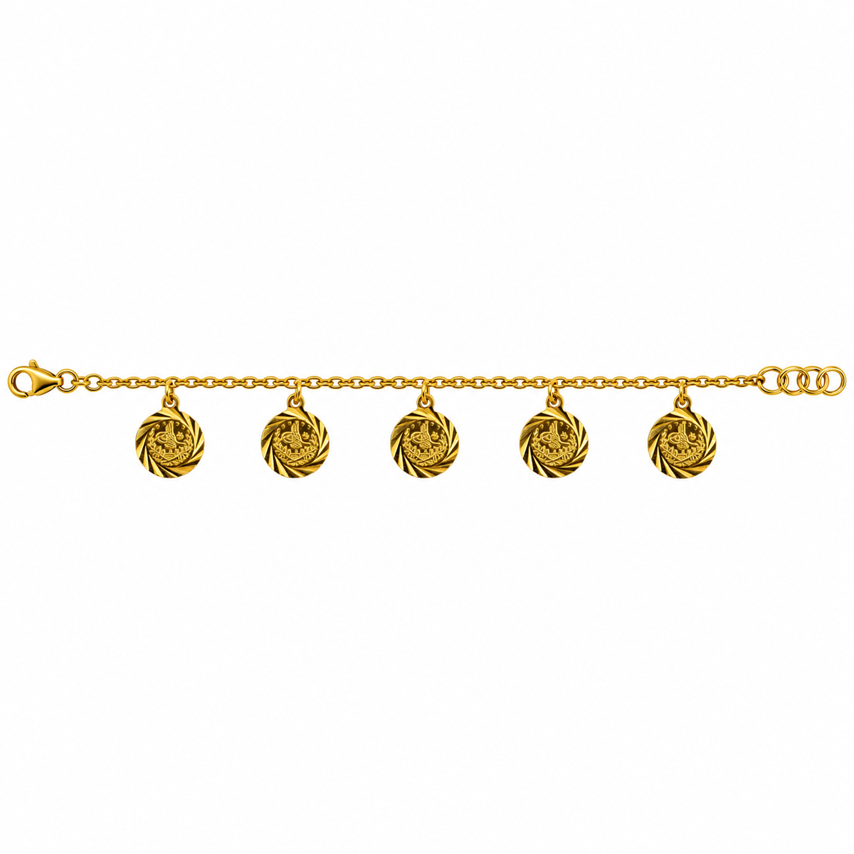 21K Gold 5 Coin XS Lira Baby Bracelet