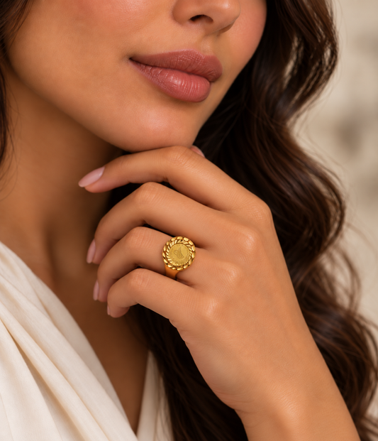 XS Accented Lira Coin Ring
