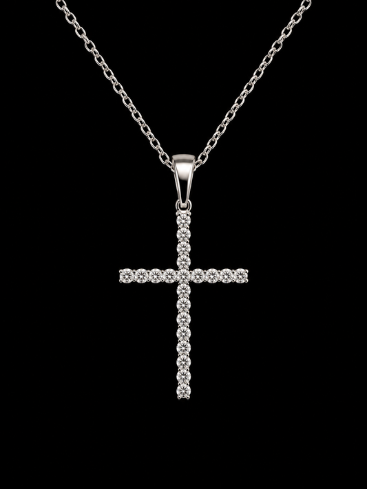14k yellow and white gold Diamond Cross.