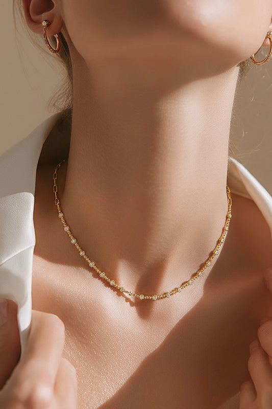 Natural Diamond Bezel Necklace