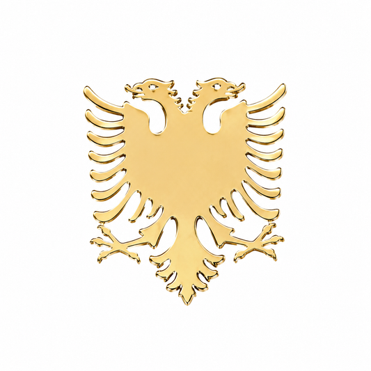 Albanian Eagle Flag Reversible Solid 14k Gold