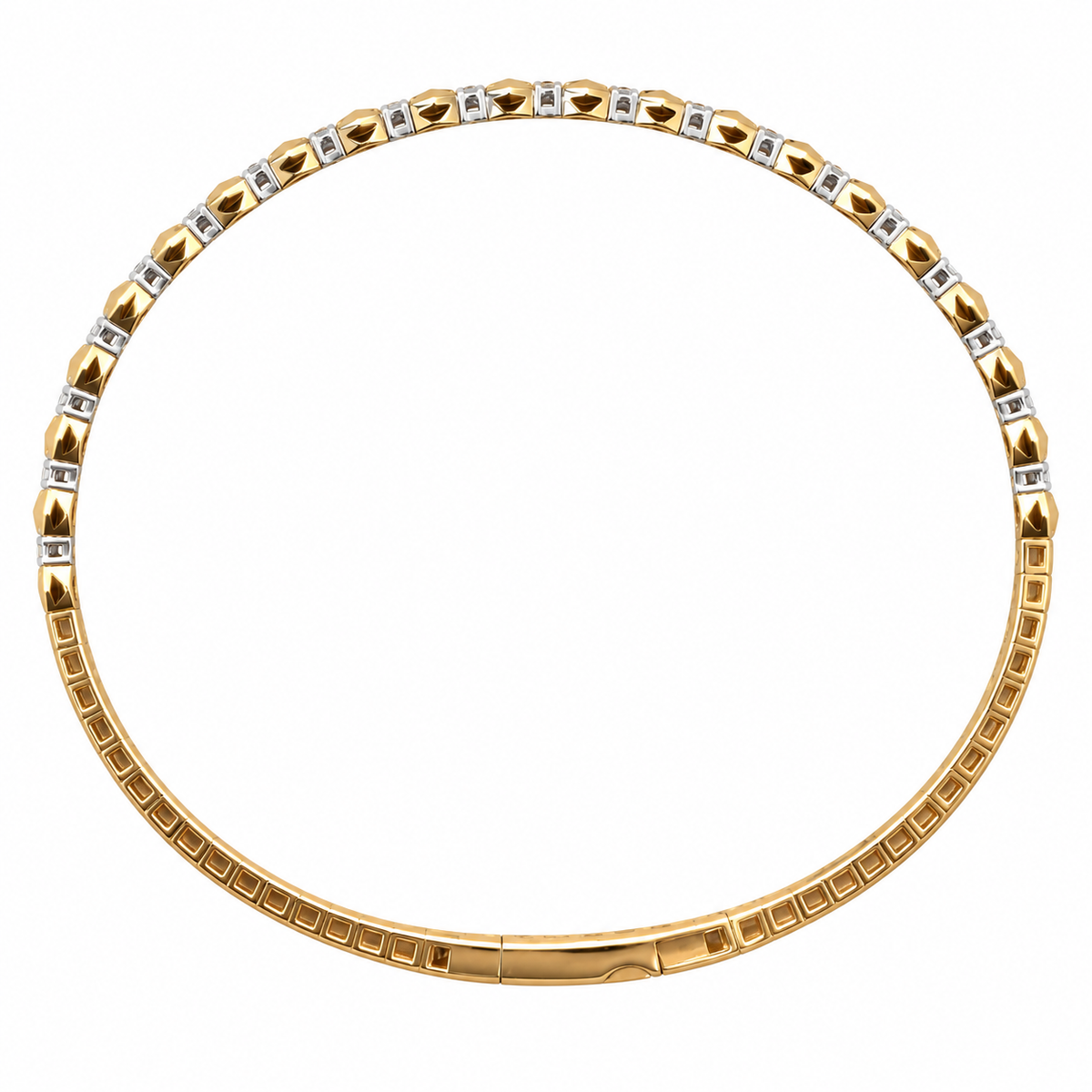 Diamond Hexagonal Spike Gold Bangle