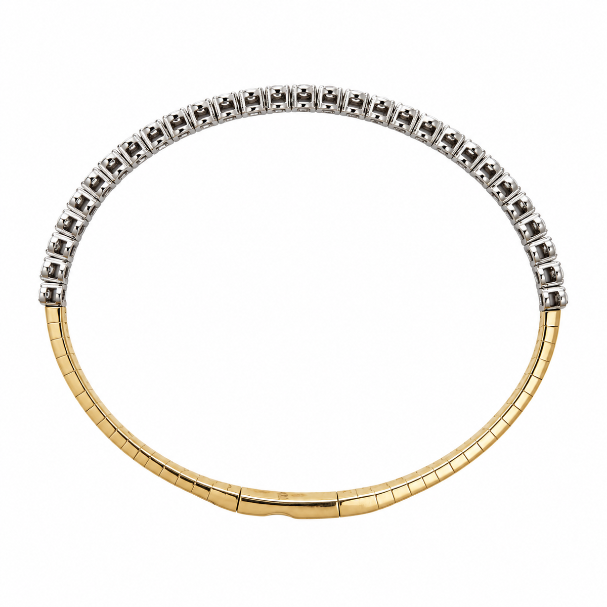 Milgrain Bezel Two-Tone Gold Bangle