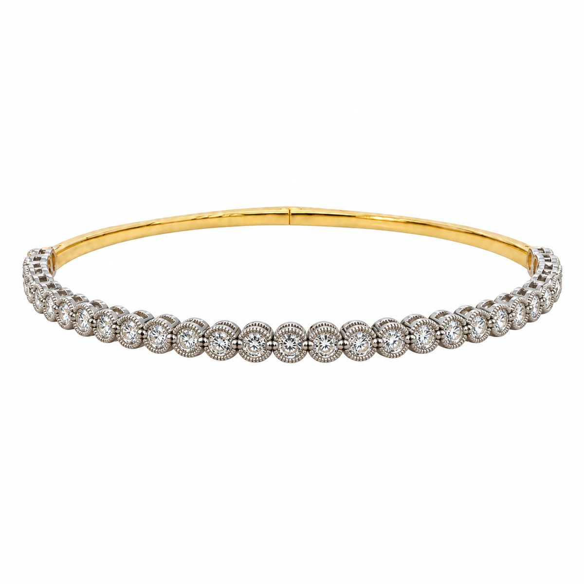 Milgrain Bezel Two-Tone Gold Bangle