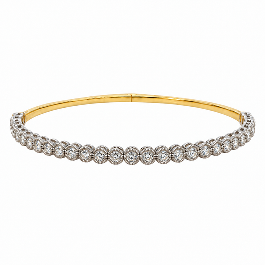 Milgrain Bezel Two-Tone Gold Bangle