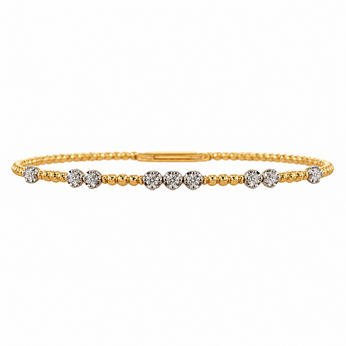 Cluster Diamond Gold Bangle