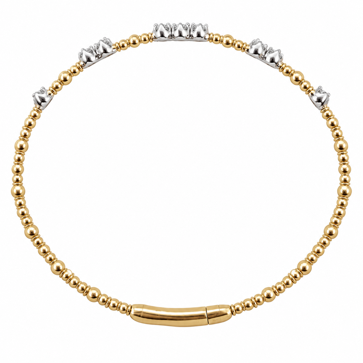Cluster Diamond Gold Bangle