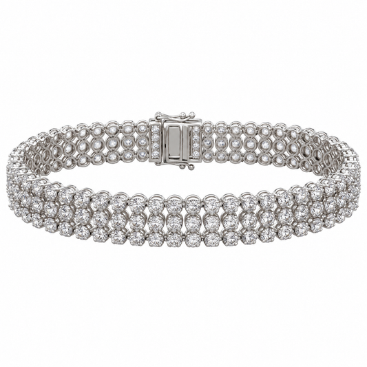3 Row Diamond Tennis Bracelet