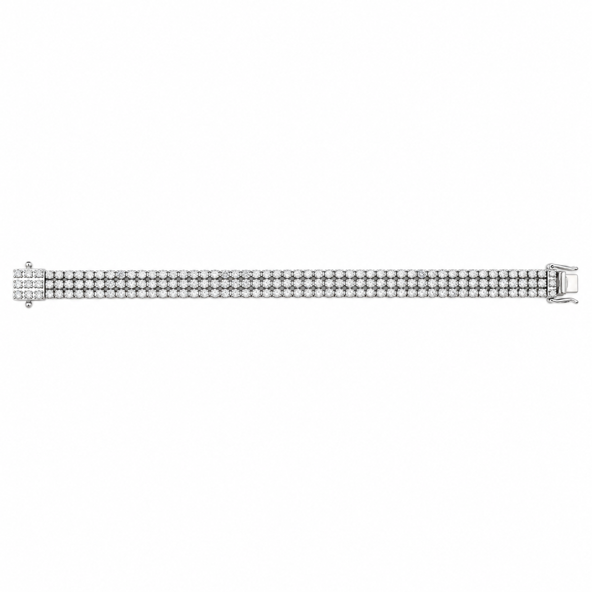 3 Row Diamond Tennis Bracelet