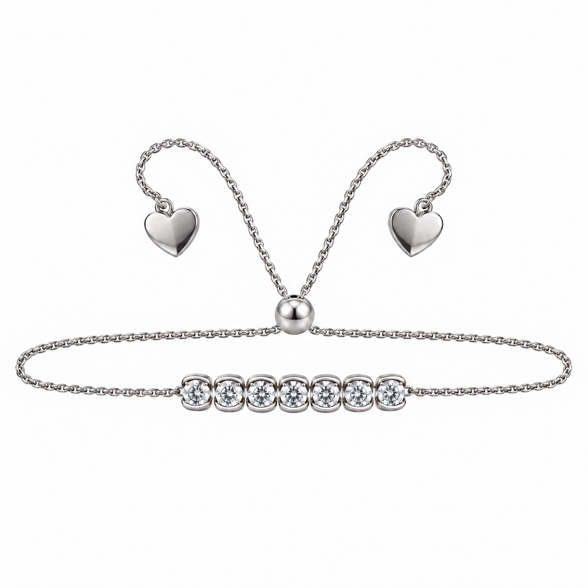 Heart End Tennis Bolo Bracelet