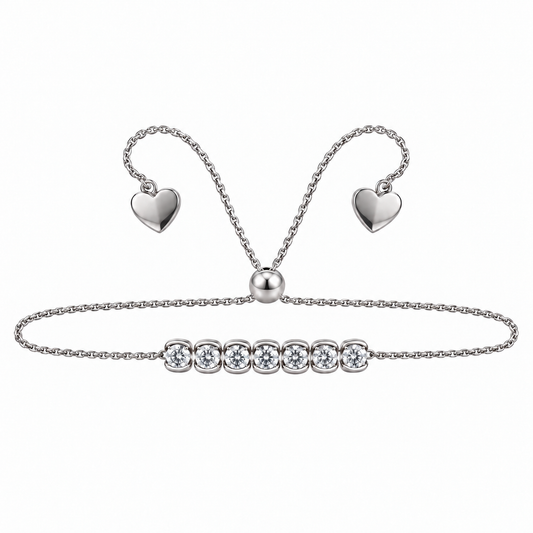 Heart End Tennis Bolo Bracelet