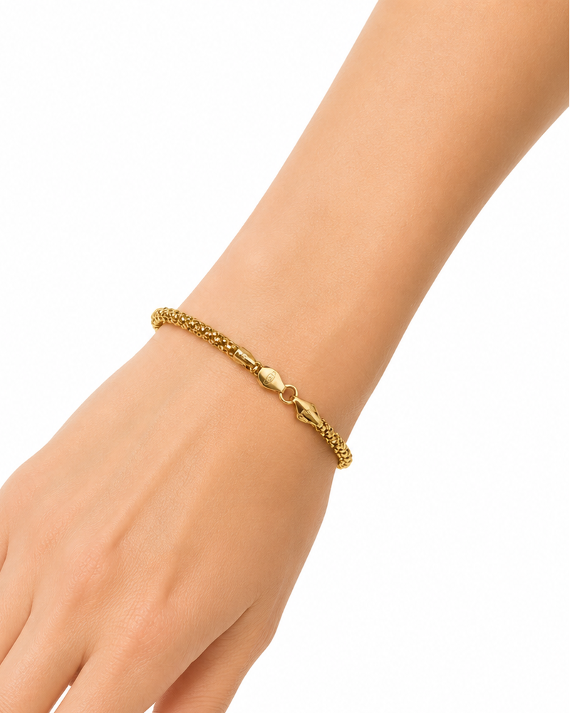 Yellow Gold Popcorn Bracelet