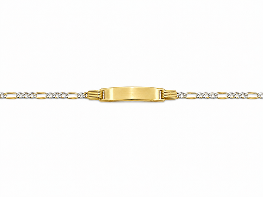 two tone ID bracelet with white & yellow gold