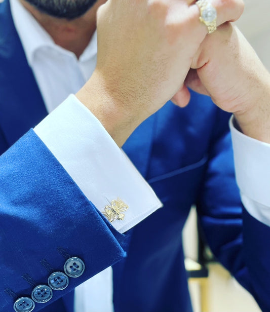 Albanian Eagle Cufflinks 14k Yellow Gold