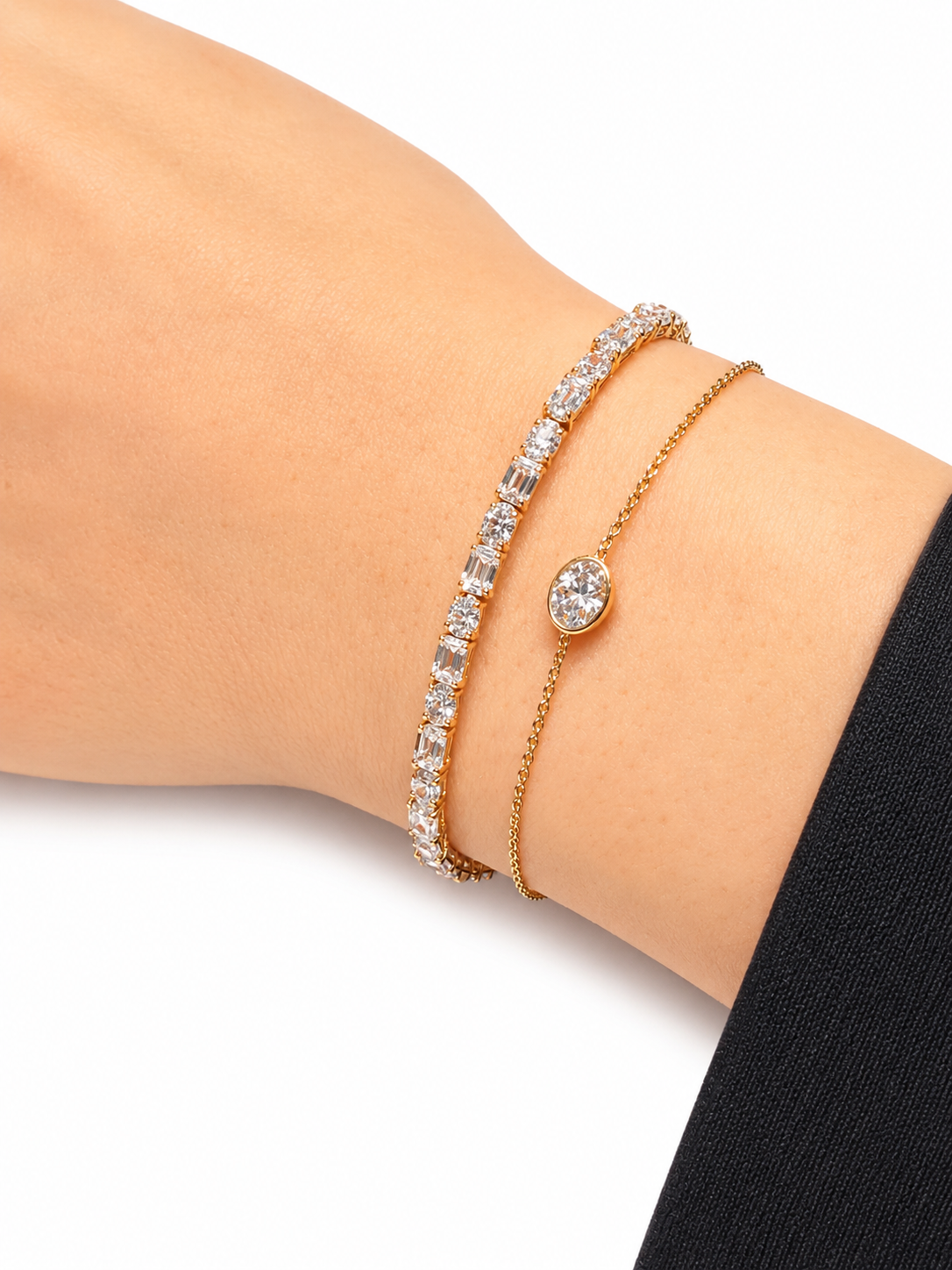 Bezel Set Oval Solitaire Lab Diamond Bracelet