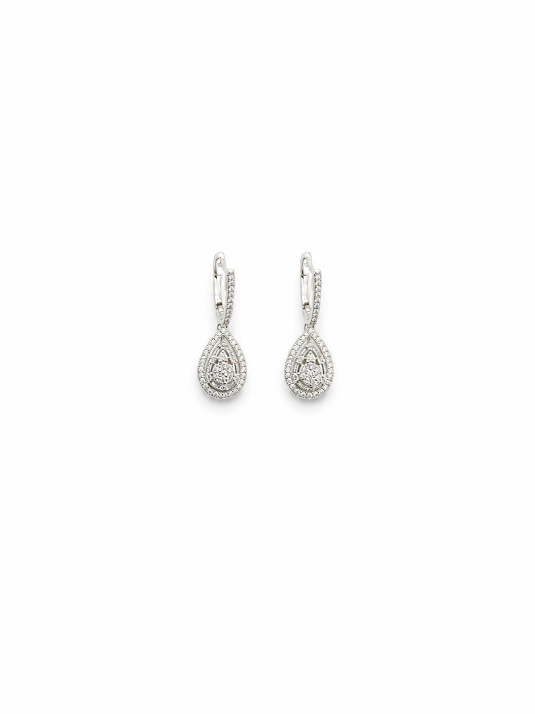 Natural Diamond Pear Drop Earrings