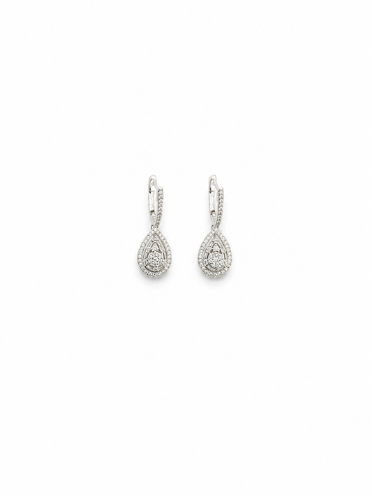 Natural Diamond Pear Drop Earrings