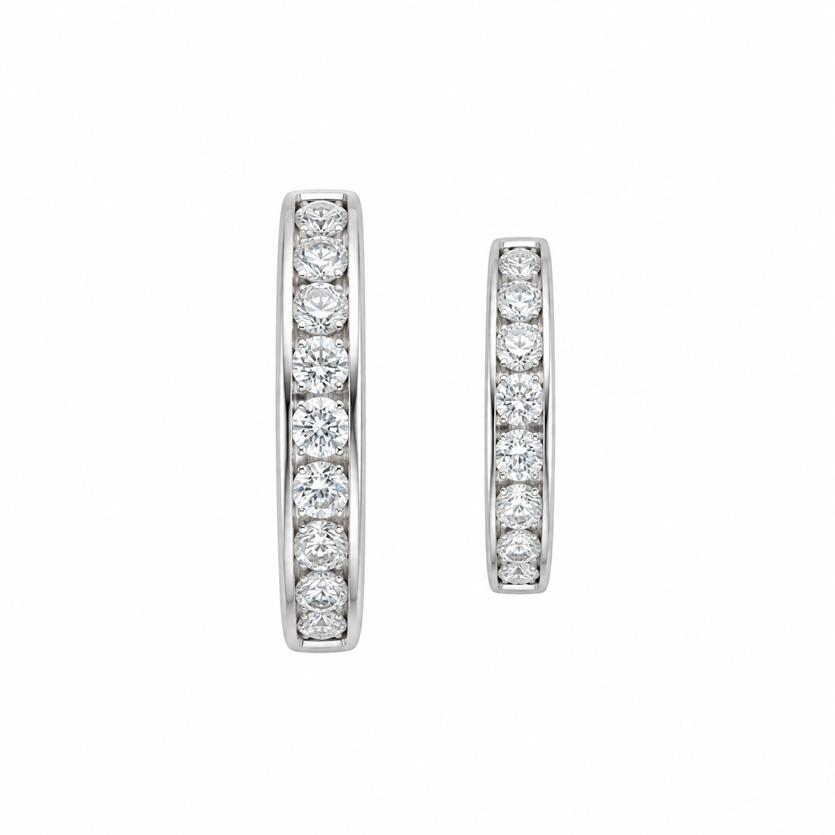 Channel Diamond Hoop Earrings
