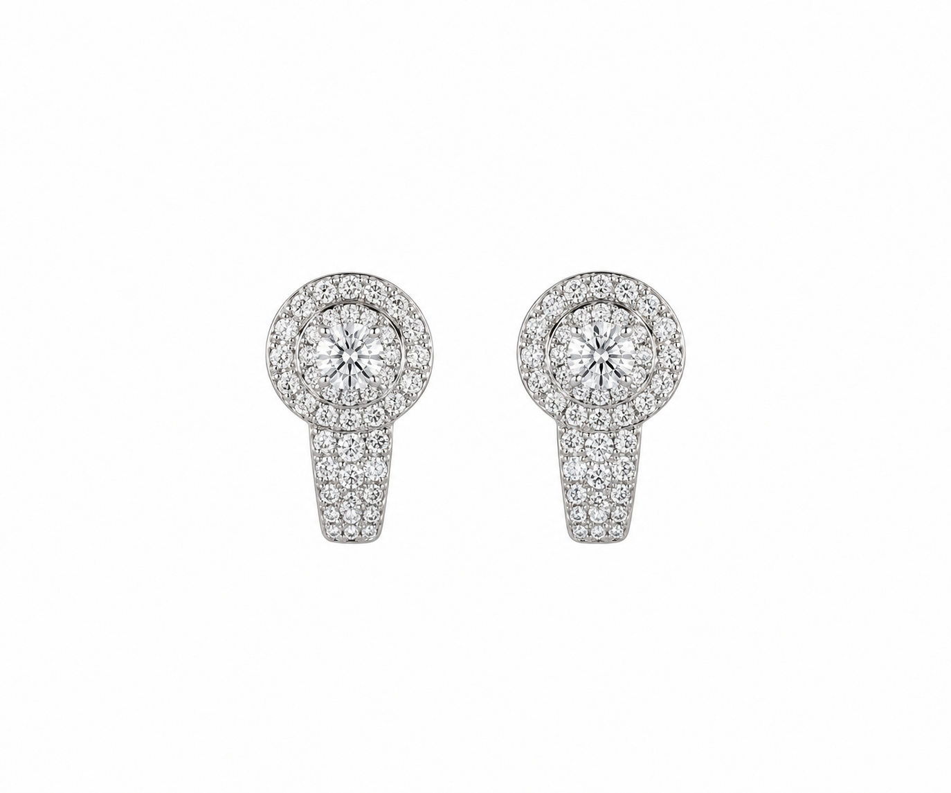 Diamond Halo Channel Earrings