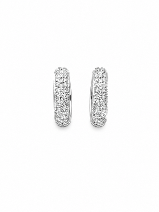 White Gold Natural Diamond Hoop Earring