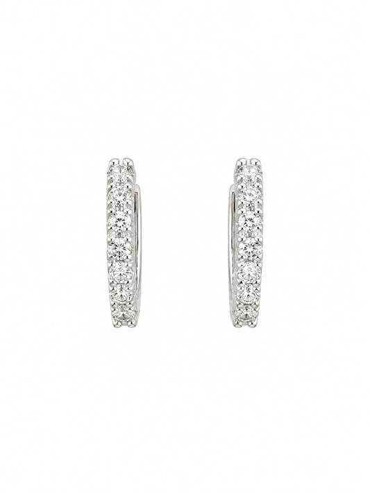 Natural Diamond Clip-Back Hoop Earrings