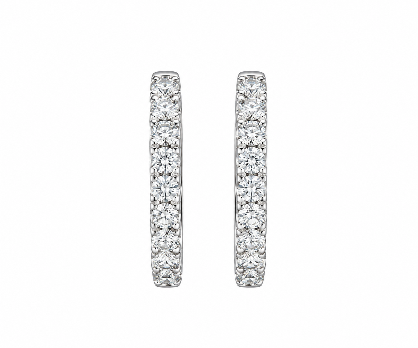 Large Stone Clip-Back Hoop Earrings
