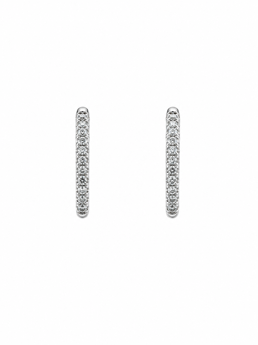 Natural Diamond Square Hoop Earrings