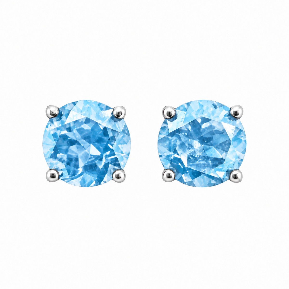 Lab Ruby/Blue Topaz Stud Earrings