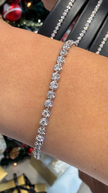 Lab Dia Silver Tennis Bracelet