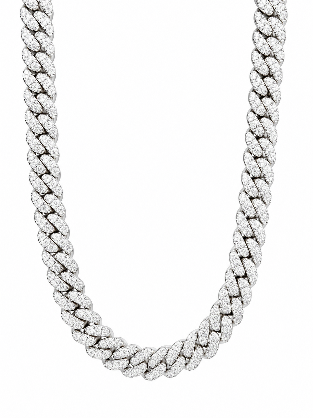 Silver Cuban Link Cubic Zirconia Chain