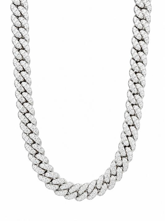 Silver Cuban Link Cubic Zirconia Chain