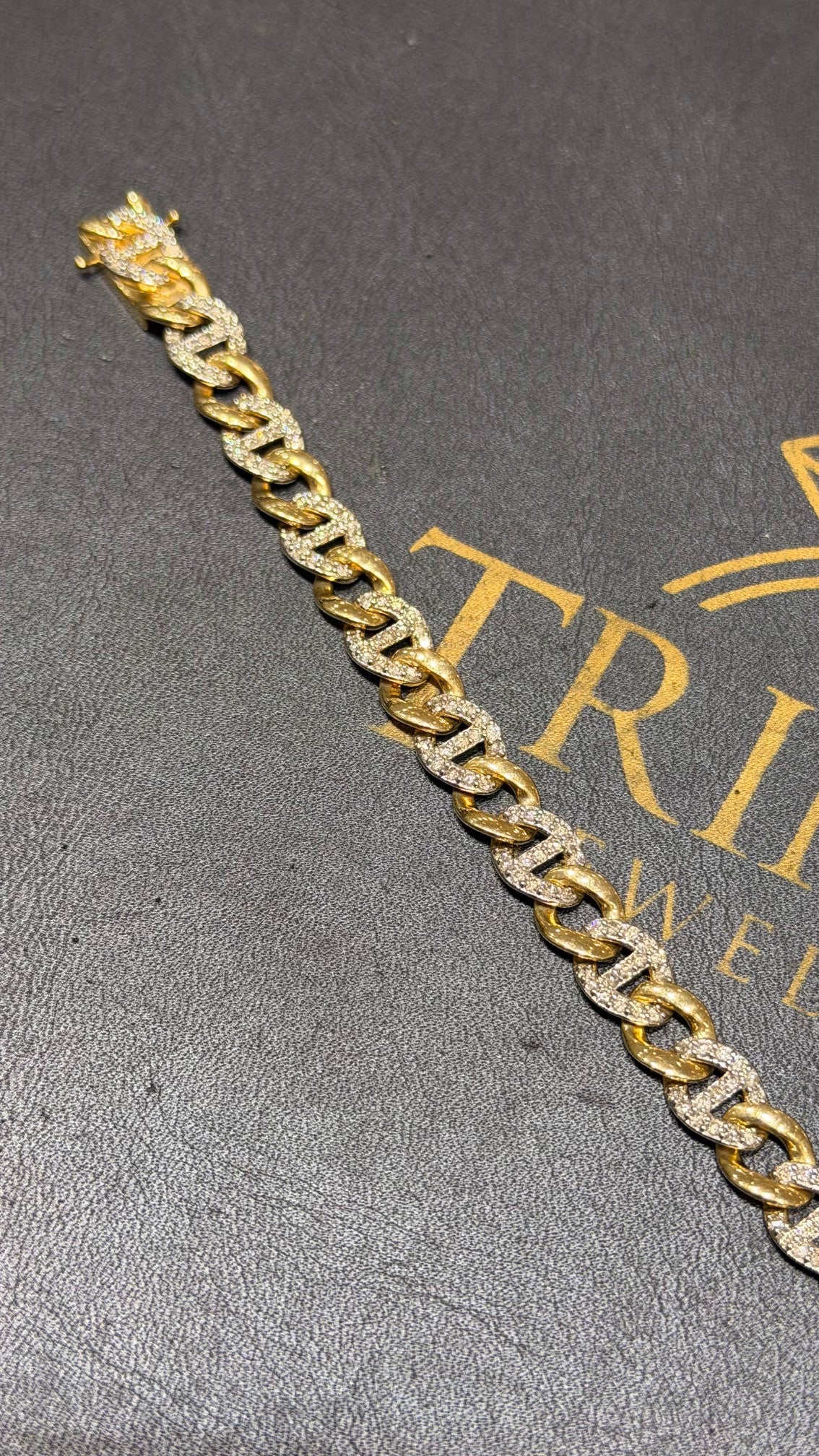 Diamond Mariner Bracelet 14K Yellow Gold