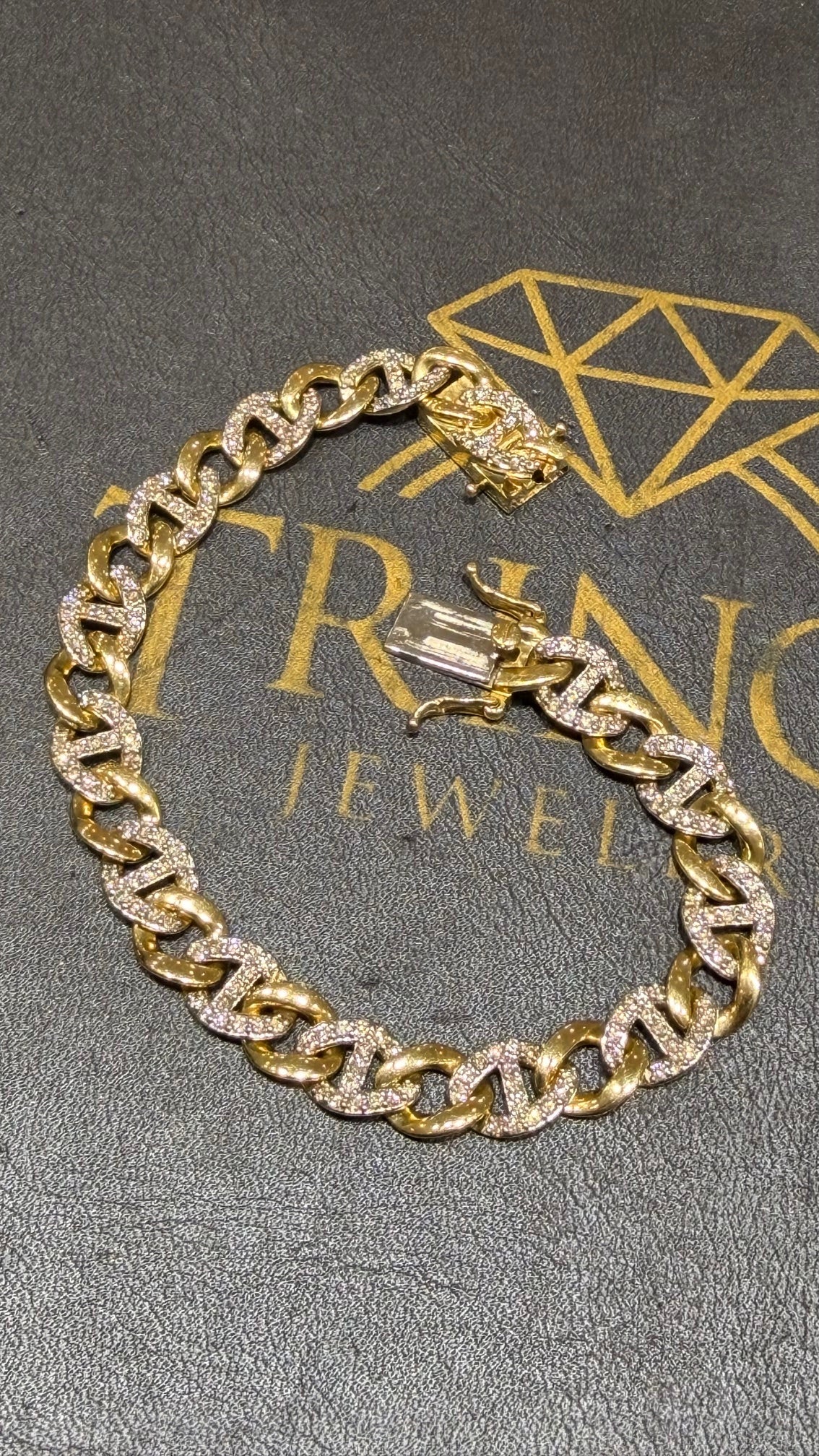 Diamond Mariner Bracelet 14K Yellow Gold