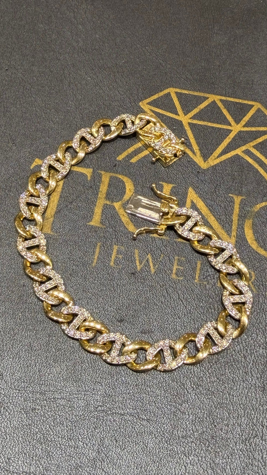 Diamond Mariner Bracelet 14K Yellow Gold