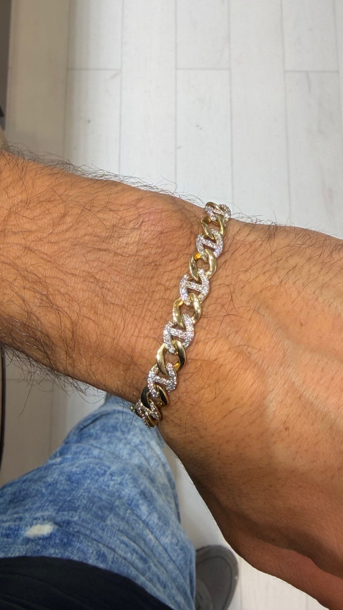 Diamond Mariner Bracelet 14K Yellow Gold