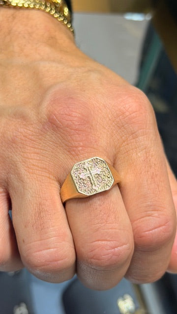 Custom Design Solid Cross Ring
