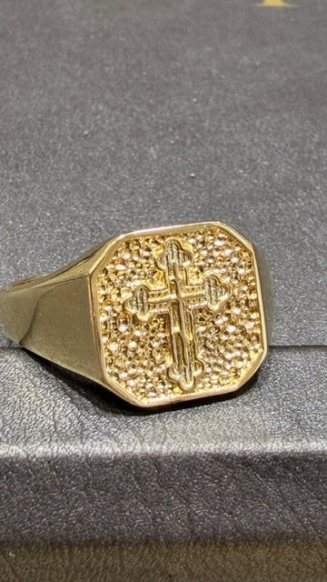 Custom Design Solid Cross Ring