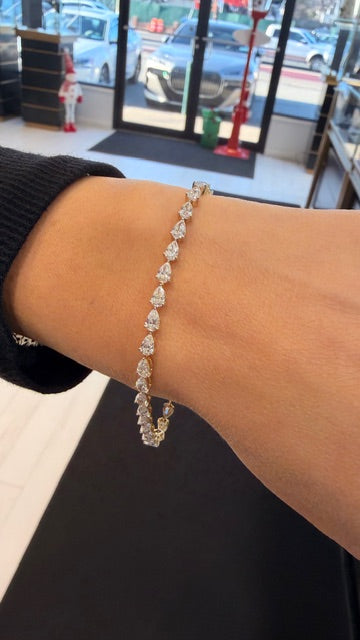 5ct Pear Shape Tennis Bracelet