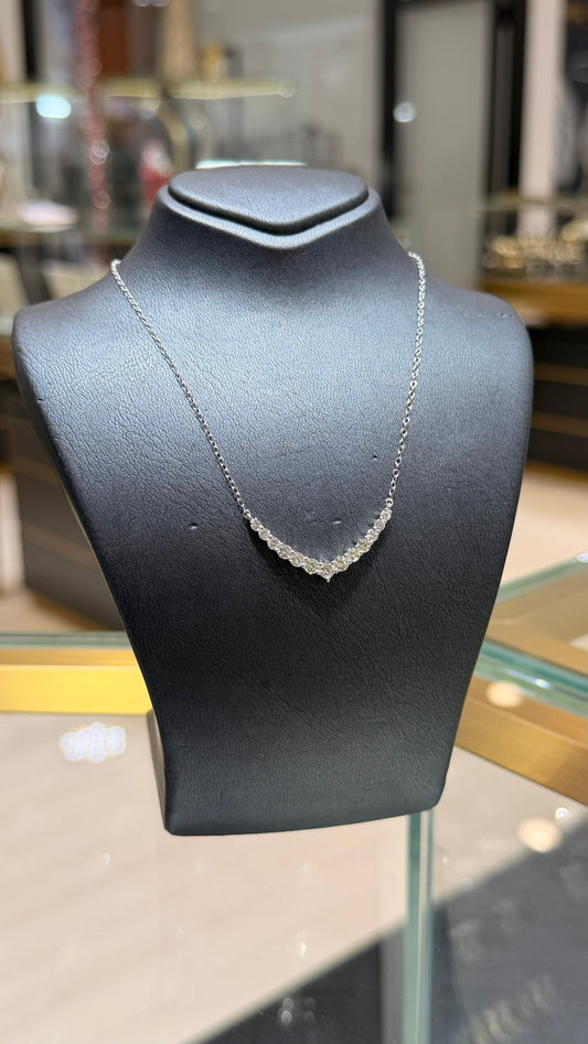 Graduating Natural 1ct Diamond Necklace
