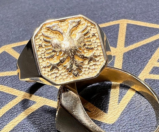 Albanian Eagle Ring 14k Yellow Gold