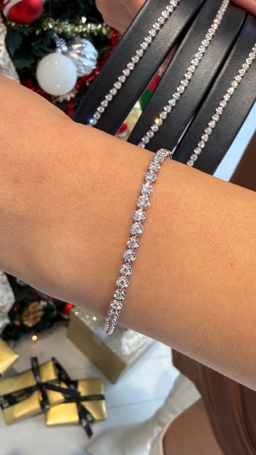 Lab Dia Silver Tennis Bracelet