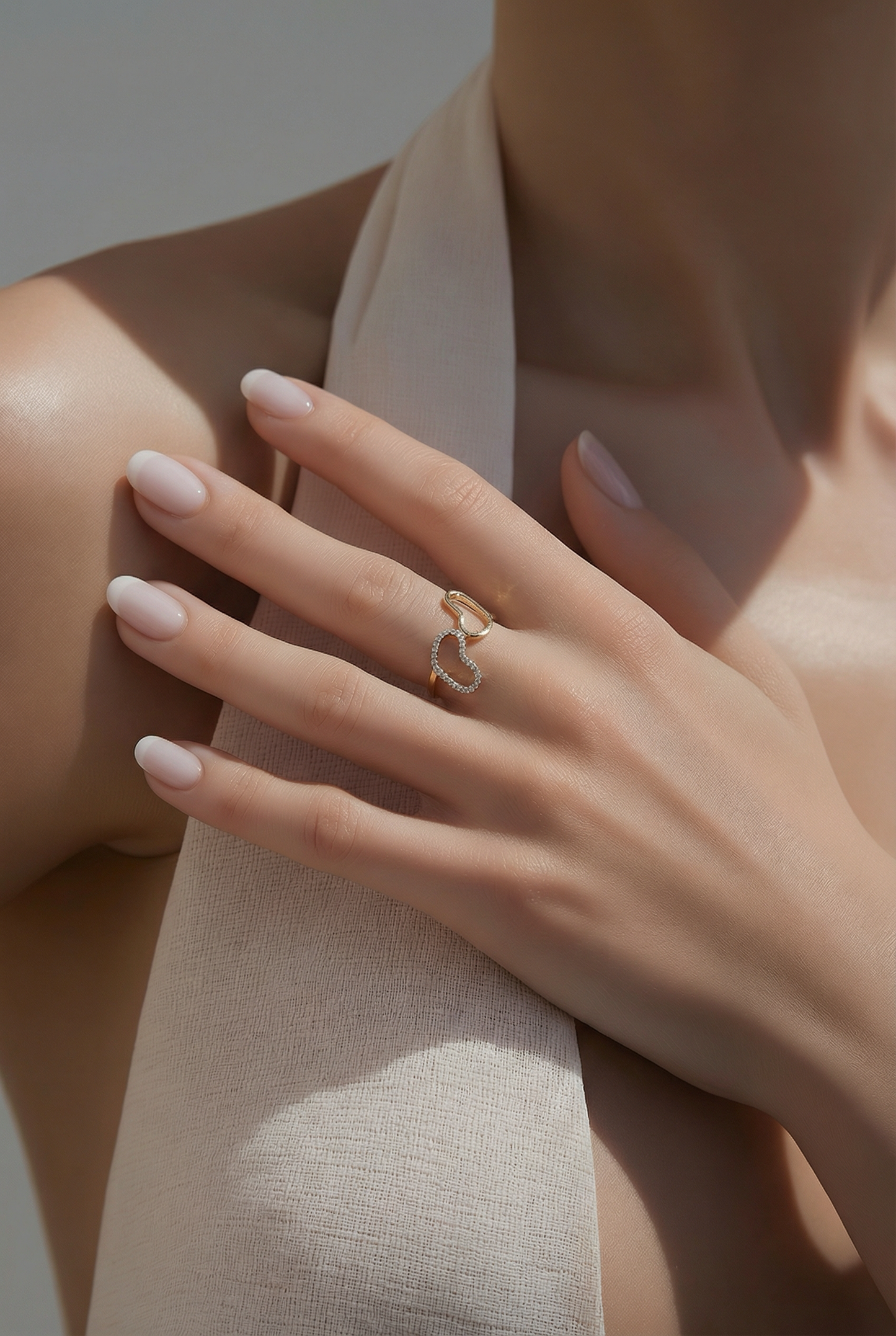 Double Heart Diamond Ring