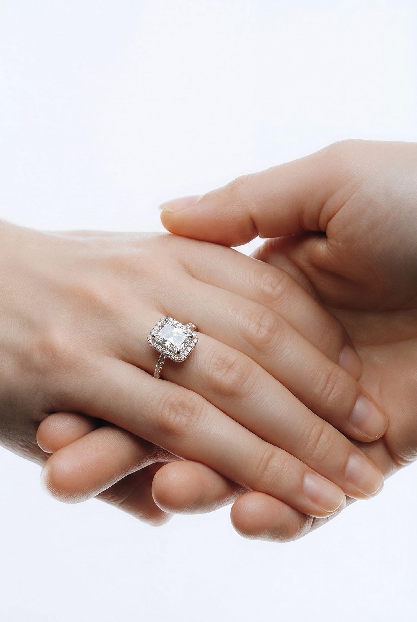 Radiant Lab Grown Halo Engagement Ring