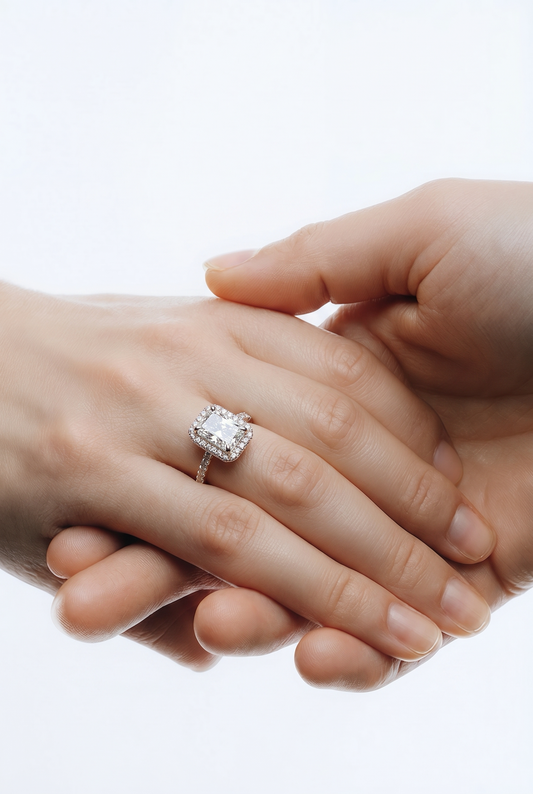 Radiant Lab Grown Halo Engagement Ring
