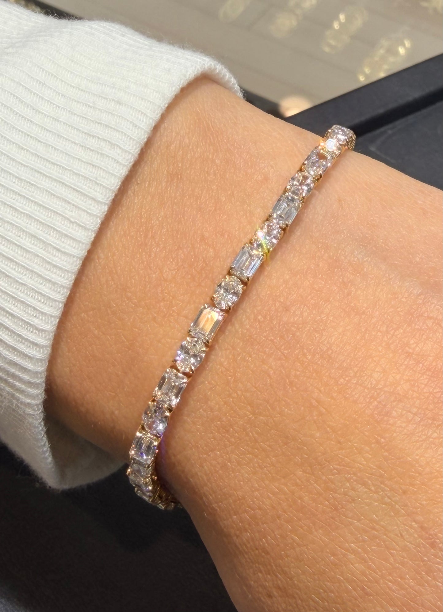 Oval & Emerald Tennis Bracelet