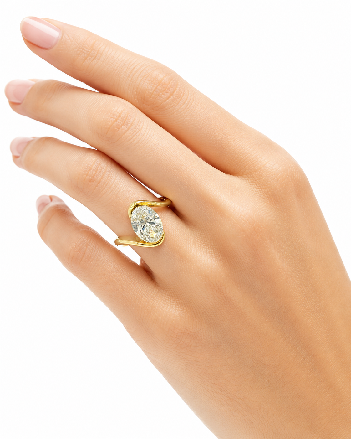 Oval Half Bezel Rapture Engagement Ring