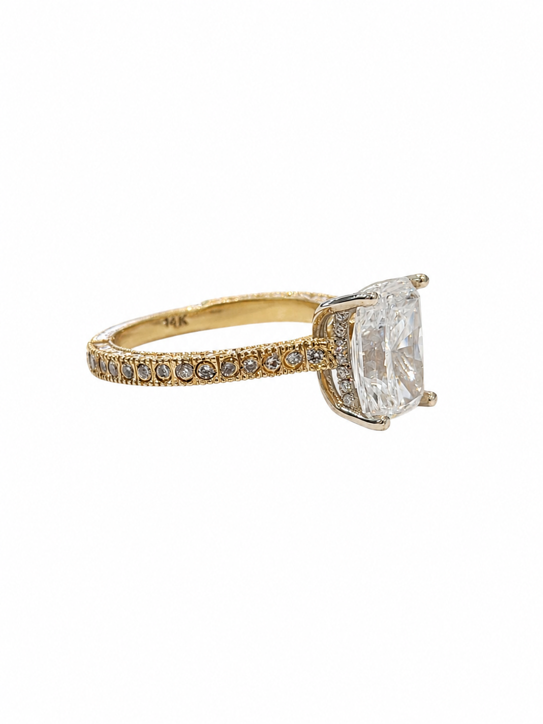 Vintage Style White Prong Engagement Ring