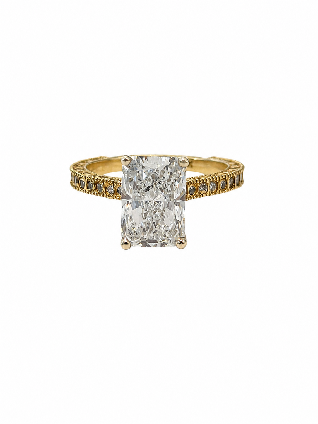 Vintage Style White Prong Engagement Ring