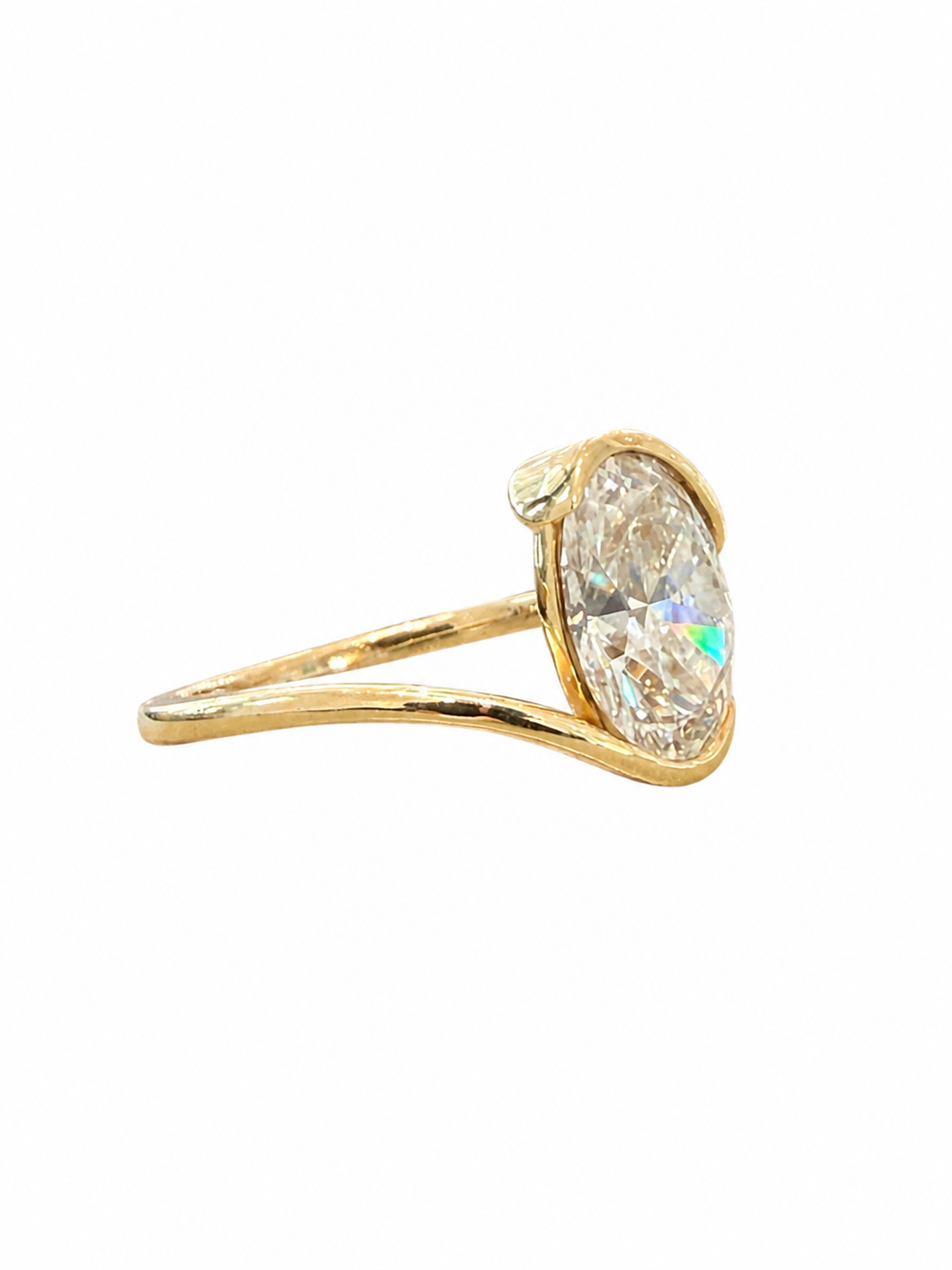 Oval Half Bezel Rapture Engagement Ring