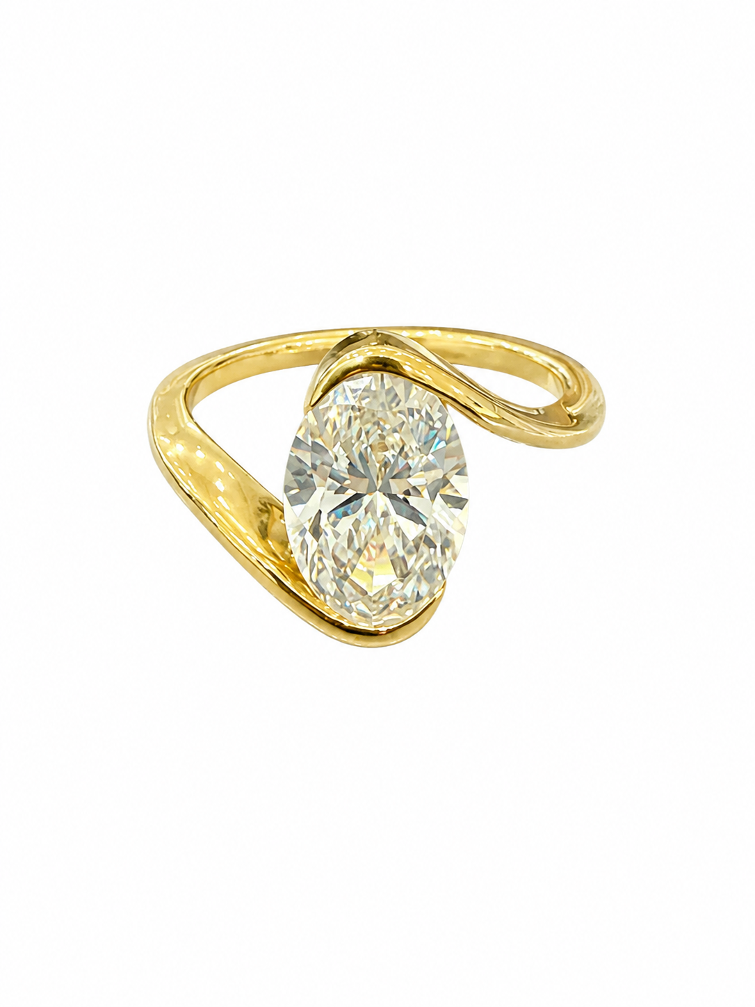 Oval Half Bezel Rapture Engagement Ring